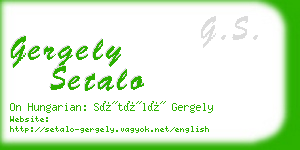 gergely setalo business card